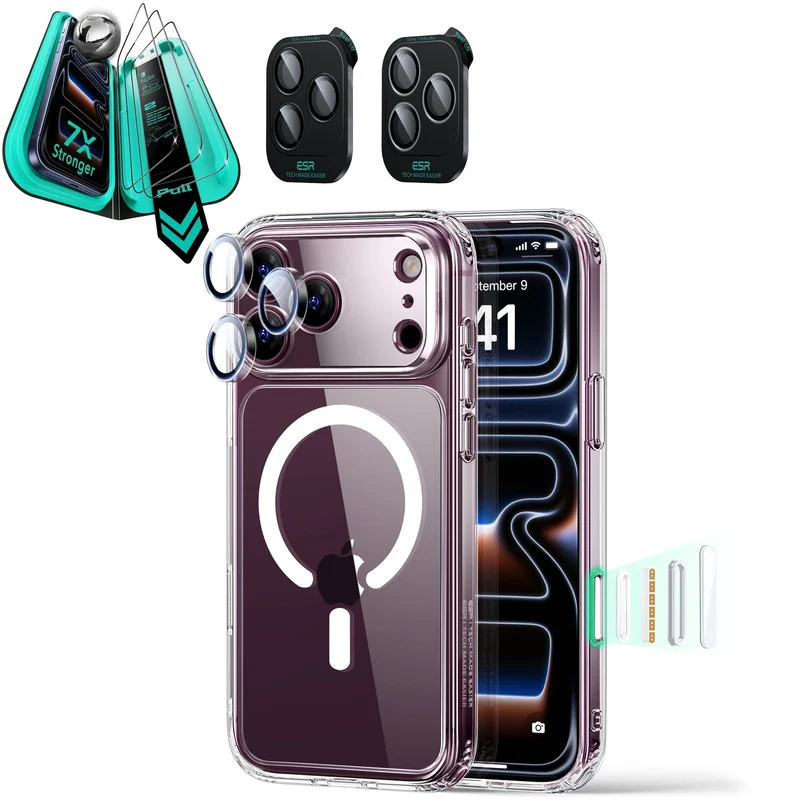 iPhone 18 Pro Bundle Classic Hybrid Magnetic Case & Armorite®️ Screen Protector - Clear