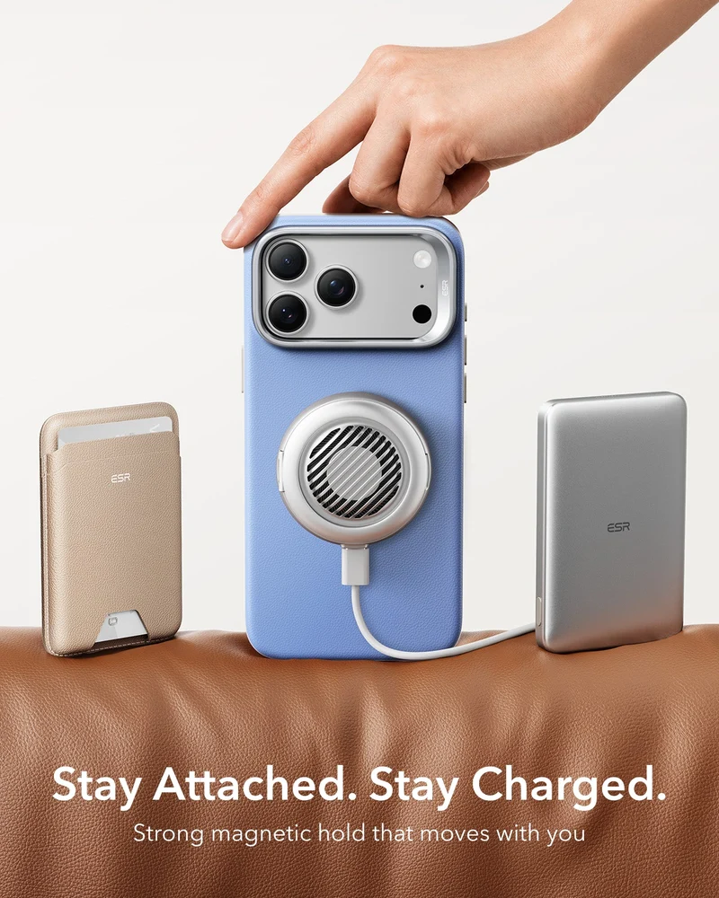 iPhone 18 Pro Bundle Atelier Silicone Leather Magnetic Case with Camera Control and Flex Stand, Plus Armorite®️ Pro Privacy Screen Protector - Misty Blue