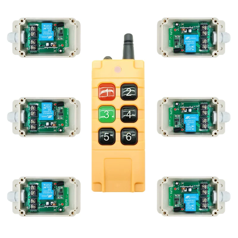 Six CC 30A Étanche Interrupteur Sans Fil avec Un 6 Bouton Télécommande (Modèle: 0020734)