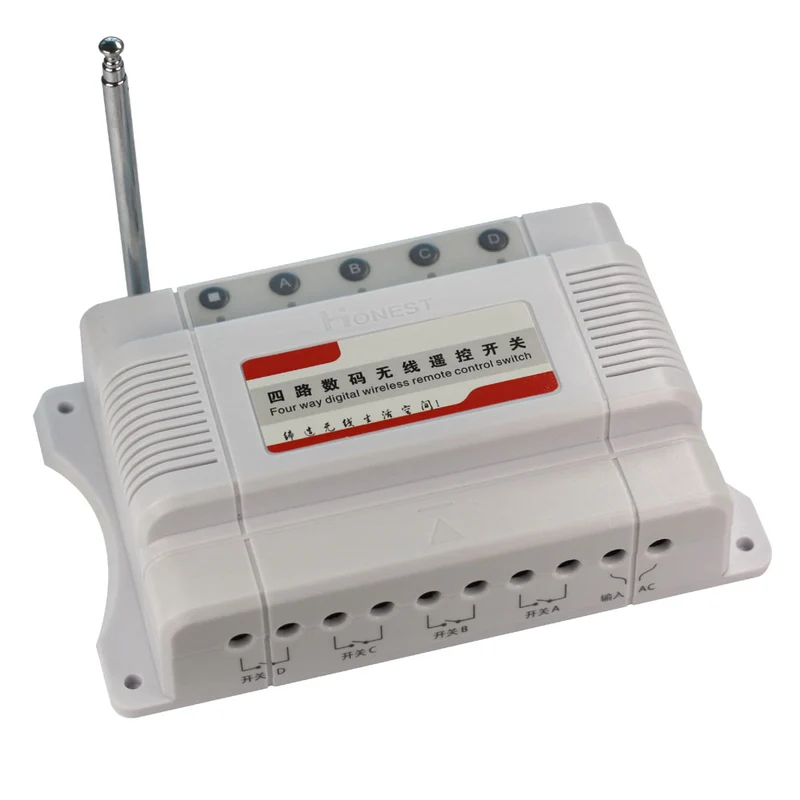 4 Canaux 10A Récepteur Sans Fil 75~400V CA Interrupteur Radio (Modèle: 0020700)