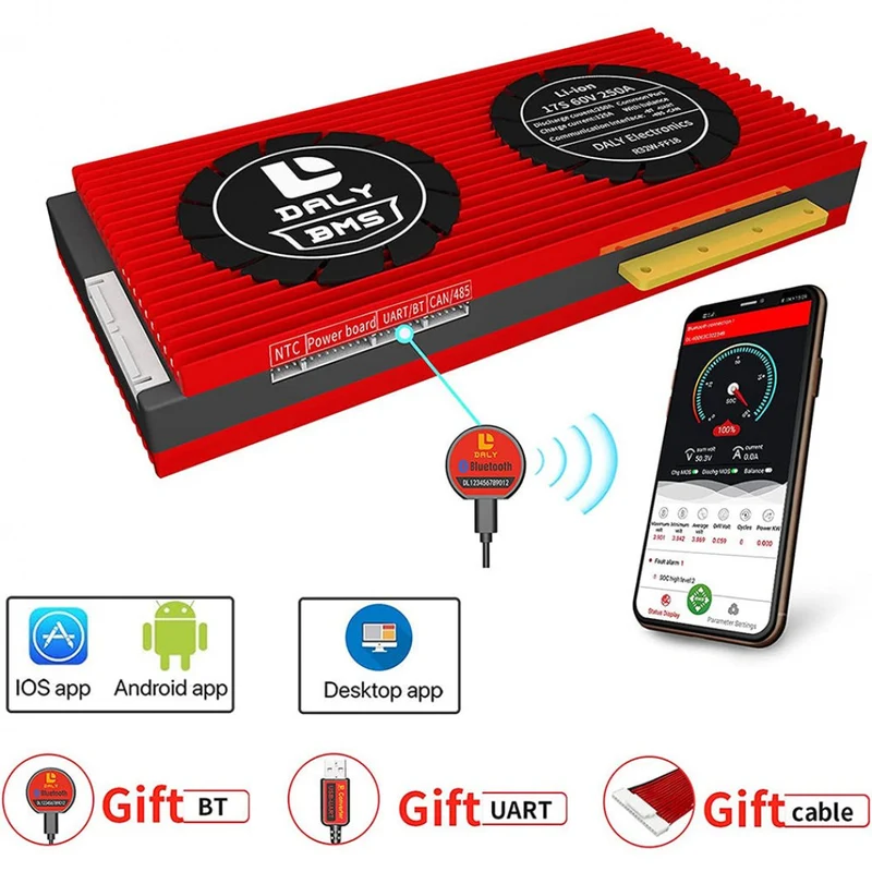 Daly Smart Bms Li-ion 17S 60V 250A Bluetooth 32130221