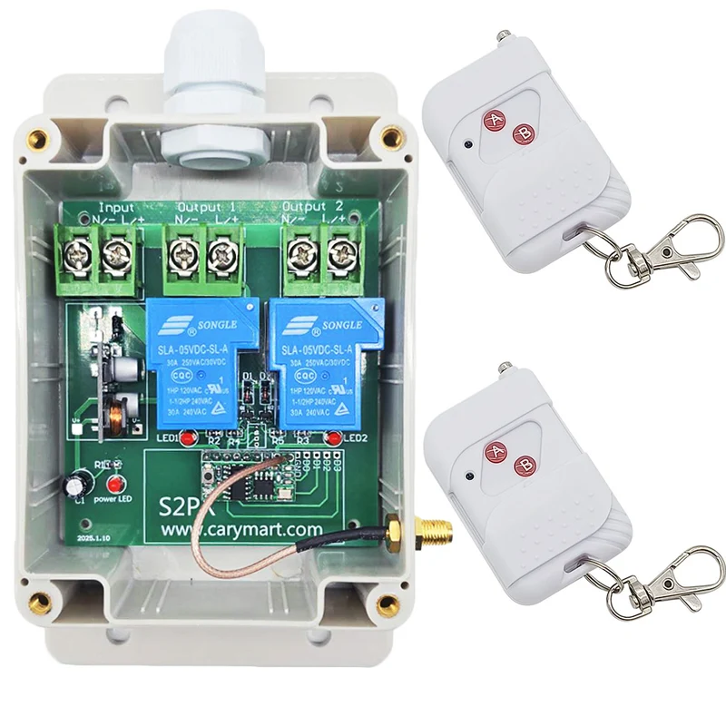 10V~80V Kit Interrupteur Télécommande Sans Fil 2 Canaux 30A CC Sortie (Modèle: 0020530)