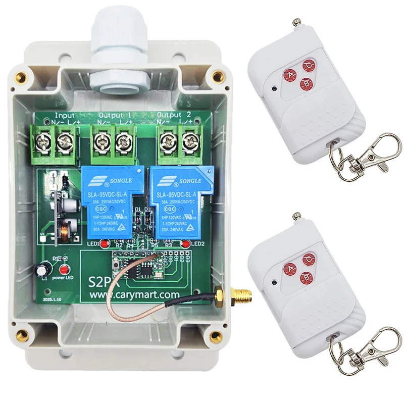 10V~80V Kit Interrupteur Télécommande Sans Fil 2 Canaux 30A CC Sortie (Modèle: 0020530)