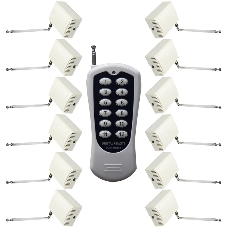 CC Kit Télécommande Sans Fil avec 12 Interrupteurs Radio et 1 Émetteur (Modèle: 0020359)