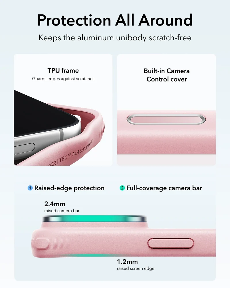 iPhone 18 Pro Classic Hybrid Magnetic Case with Camera Control and Flex Stand - Frosted Bubblegum Pink