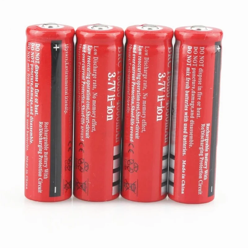 2pcs 3.7V 4000mah Boruit 18650 Rechargeable Battery For Flashlight Headlamp