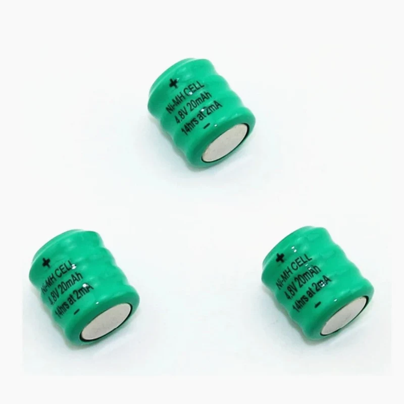 3x Ni-Mh Button Battery 4.8V 20MAH for Car LED Flashlight 7575
