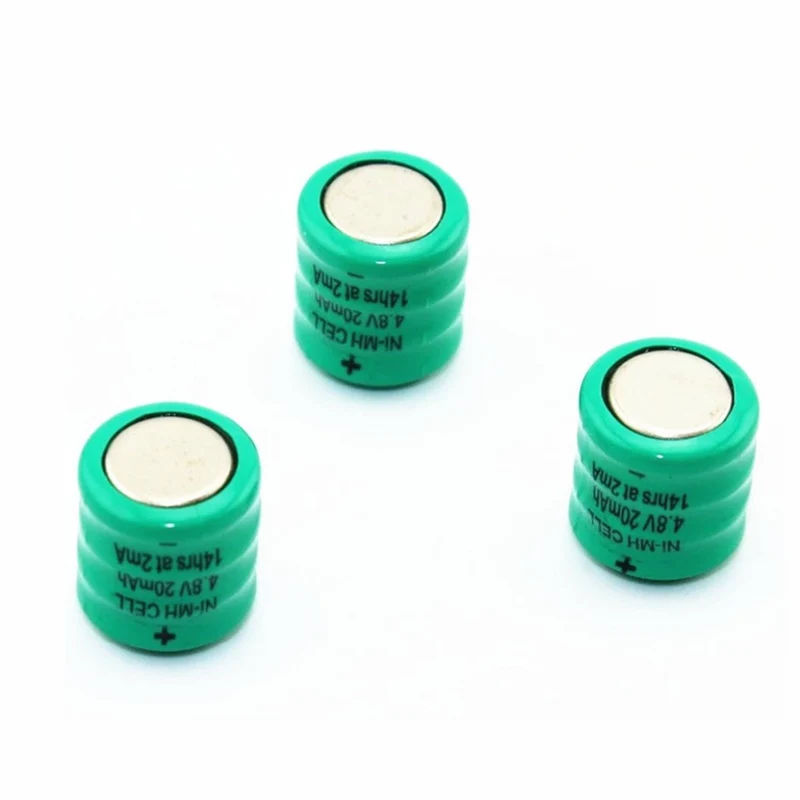 3x Ni-Mh Button Battery 4.8V 20MAH for Car LED Flashlight 7575