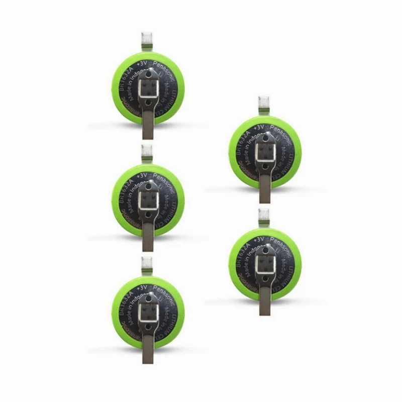 5pcs BR1632A/FAN High Temperature Resistant 3V 120mAh Button Battery with Original Pins