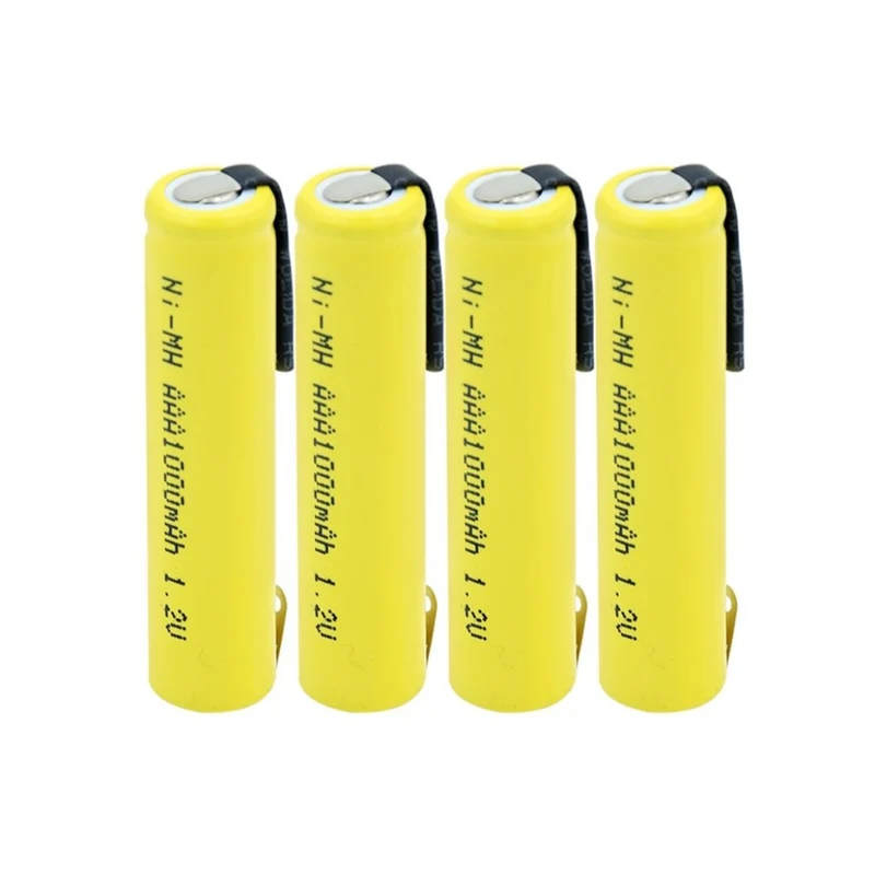 4pcs 1.2V 1000mAh Cells Pilha Recarregavel AAA NIMH Phone Batteries Wireless Keyboard Mouse Toy with Tabs