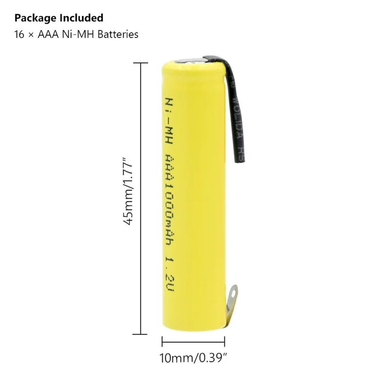 4pcs 1.2V 1000mAh Cells Pilha Recarregavel AAA NIMH Phone Batteries Wireless Keyboard Mouse Toy with Tabs