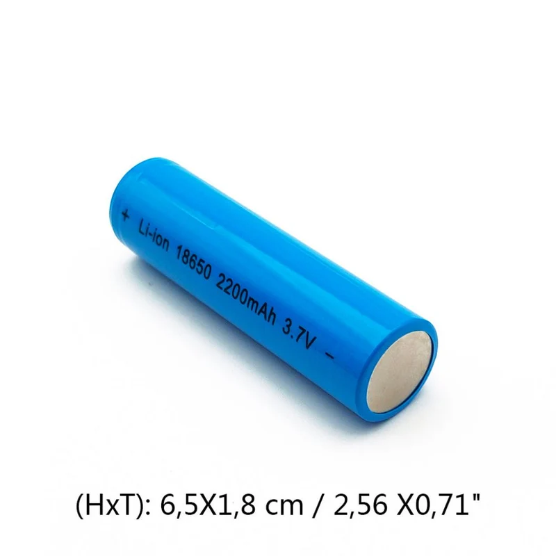 2pcs 18650 3.7V 2200mA Lithium Battery for Flashlight LED Lamp