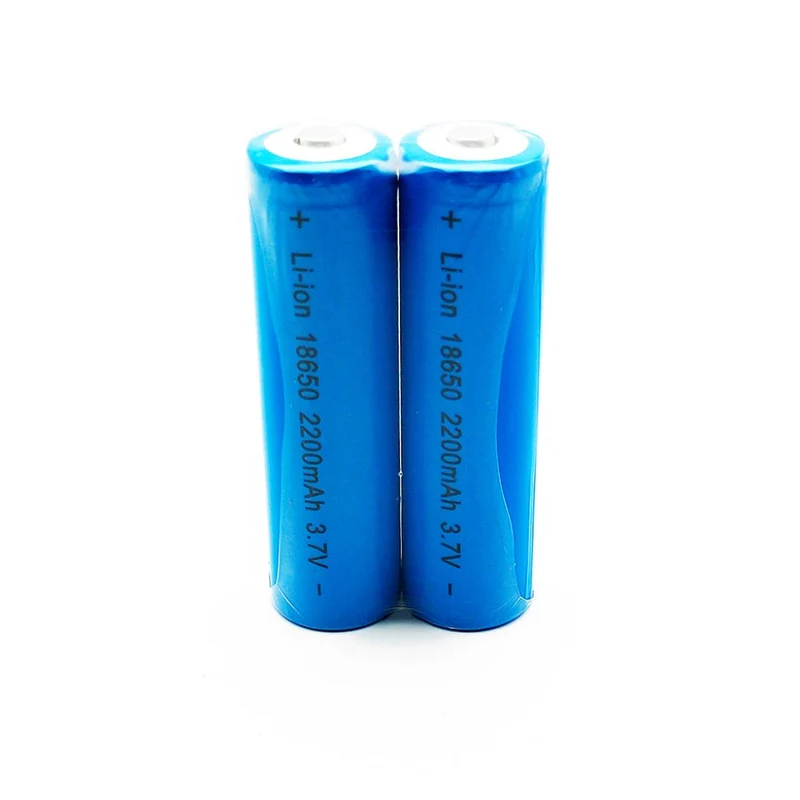 2pcs 18650 3.7V 2200mA Lithium Battery for Flashlight LED Lamp