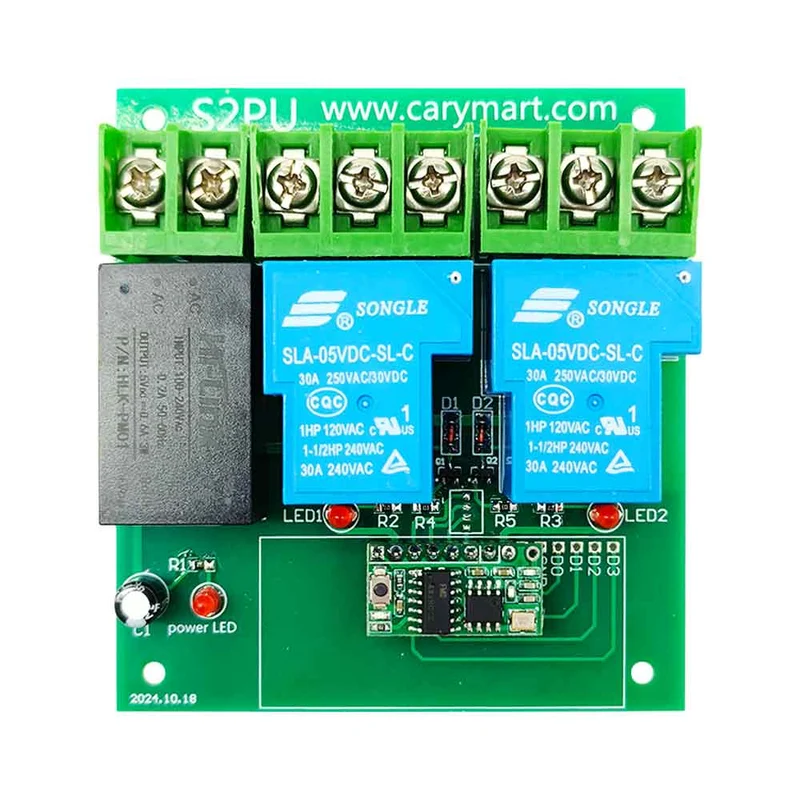 230V kit interrupteur relais sans fil 2 voies 30A avec télécommande (Modèle: 0020358)