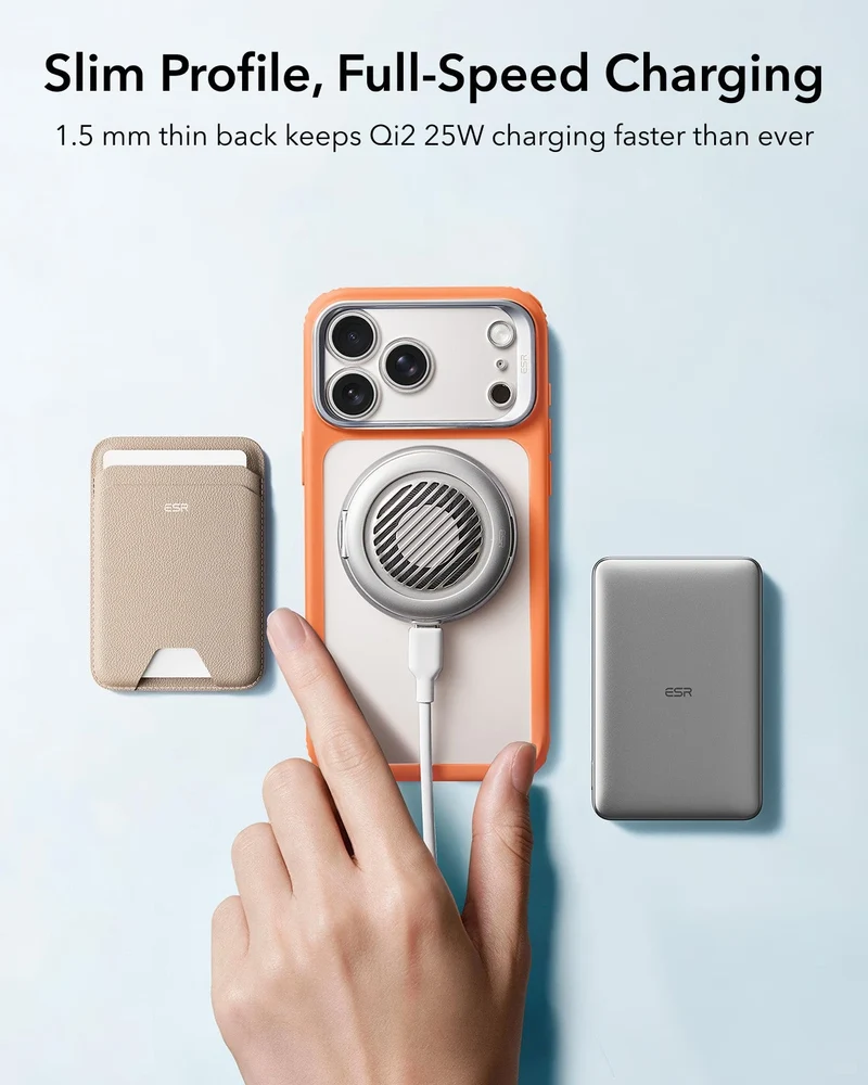 iPhone 18 Pro Max Classic Hybrid Magnetic Case with Camera Control and Flex Stand - Frosted Orange