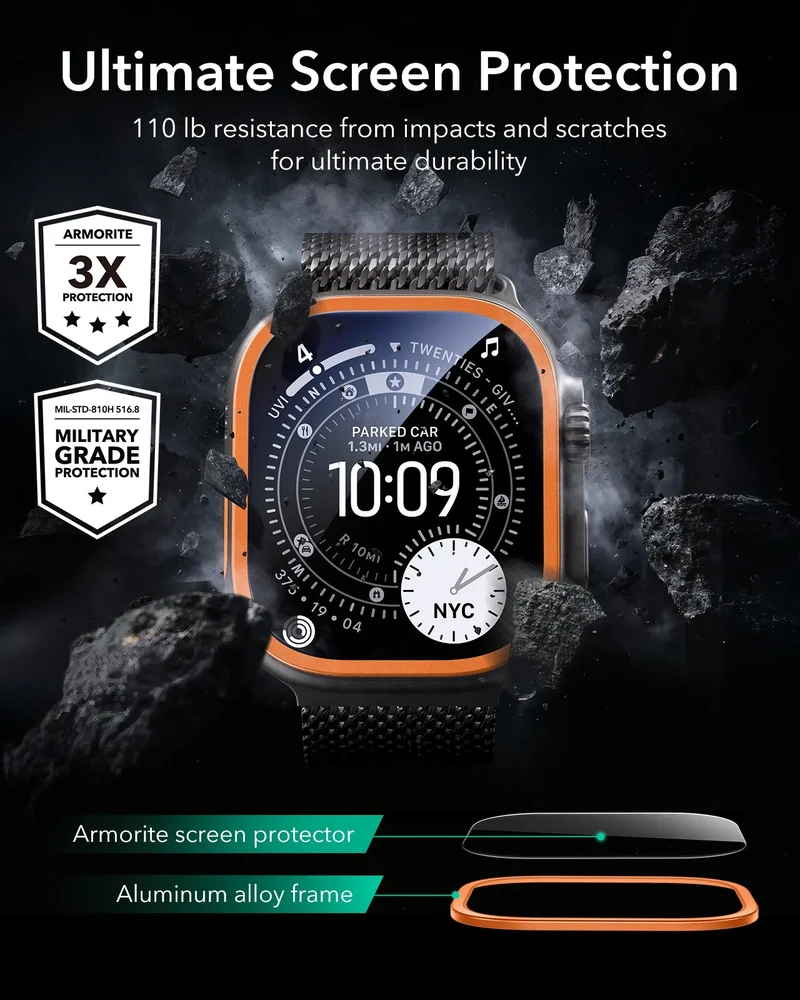 Apple Watch Ultra 4 Armorite Screen Protector (Bezel) - Orange