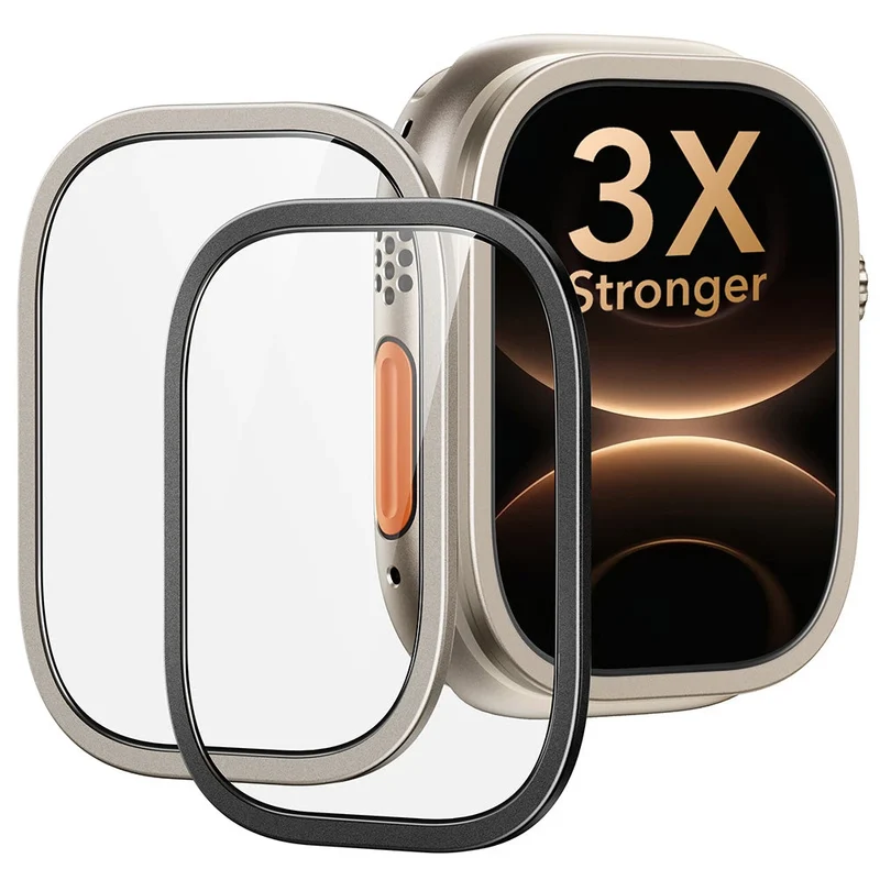 Apple Watch Ultra 3 Armorite® Pro Screen Protector (Bezel) - Titanium / Black