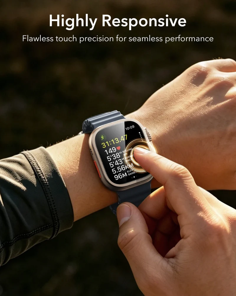 Apple Watch Ultra 3 Armorite® Pro Screen Protector (Bezel) - Titanium / Black