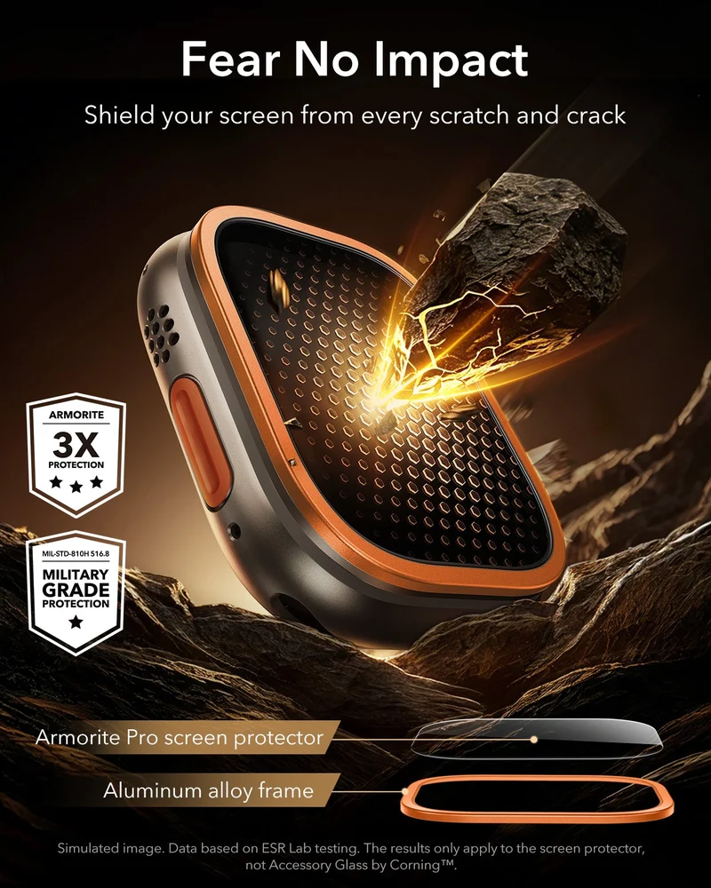 Apple Watch Ultra 4 Armorite® Pro Screen Protector (Bezel) - Orange