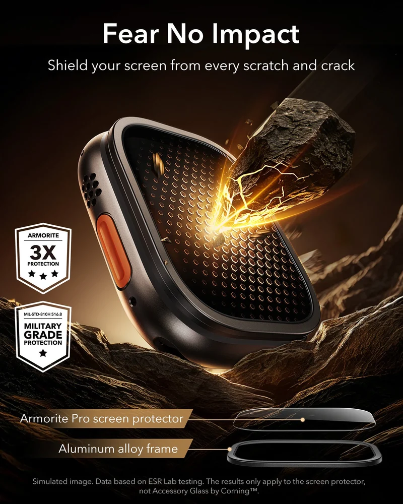 Apple Watch Ultra 3 Armorite® Pro Screen Protector (Bezel) - Black