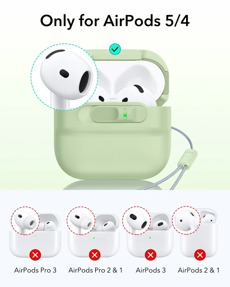 AirPods 5 Pulse FlickLock Magnetic Case - Light Green