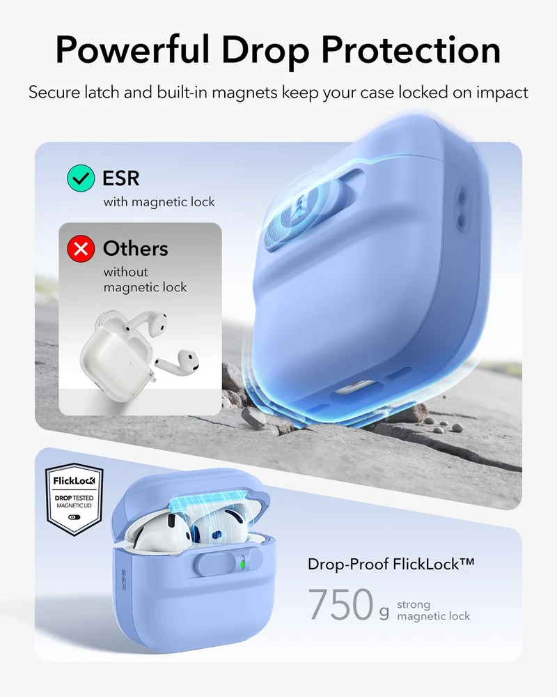 AirPods 5 Pulse FlickLock Magnetic Case - Light Blue