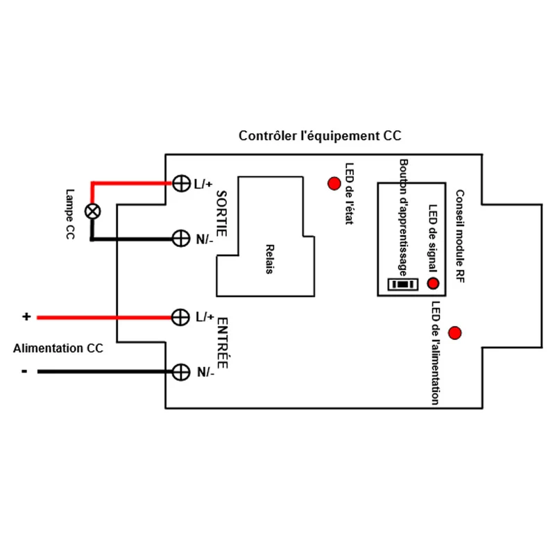 2km 1 Canal 30A CC Sortie Kit Interrupteur Sans Fil Avec Télécommande (Modèle: 0020058)