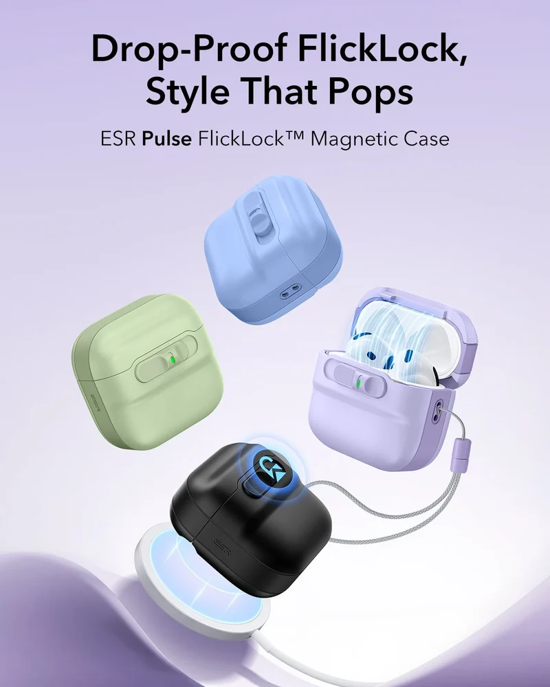 AirPods 5 Pulse FlickLock Magnetic Case - Lavender