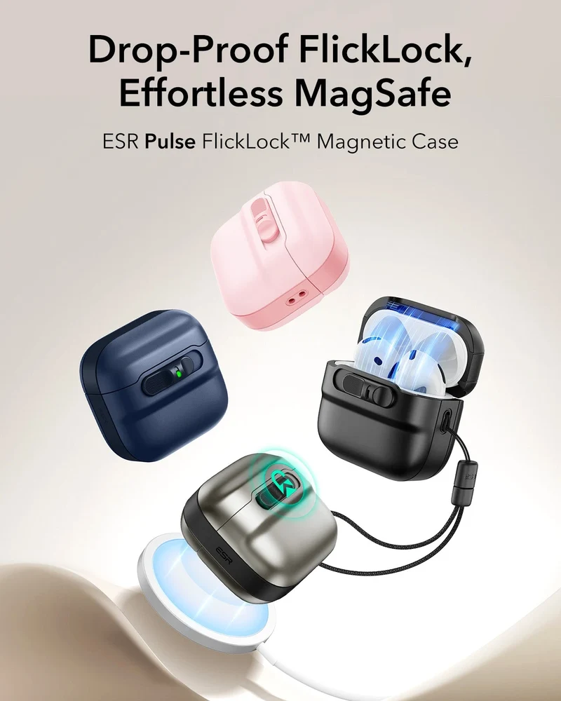 AirPods 5 Pulse FlickLock Magnetic Case - Pink