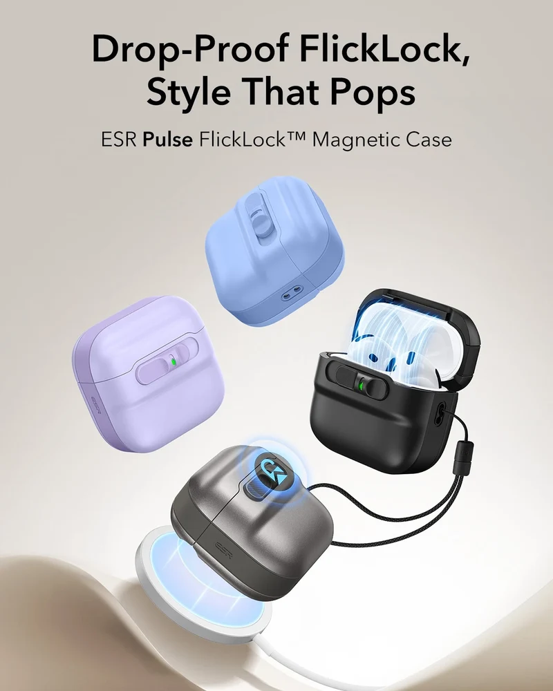 AirPods 5 Pulse FlickLock Magnetic Case - Black