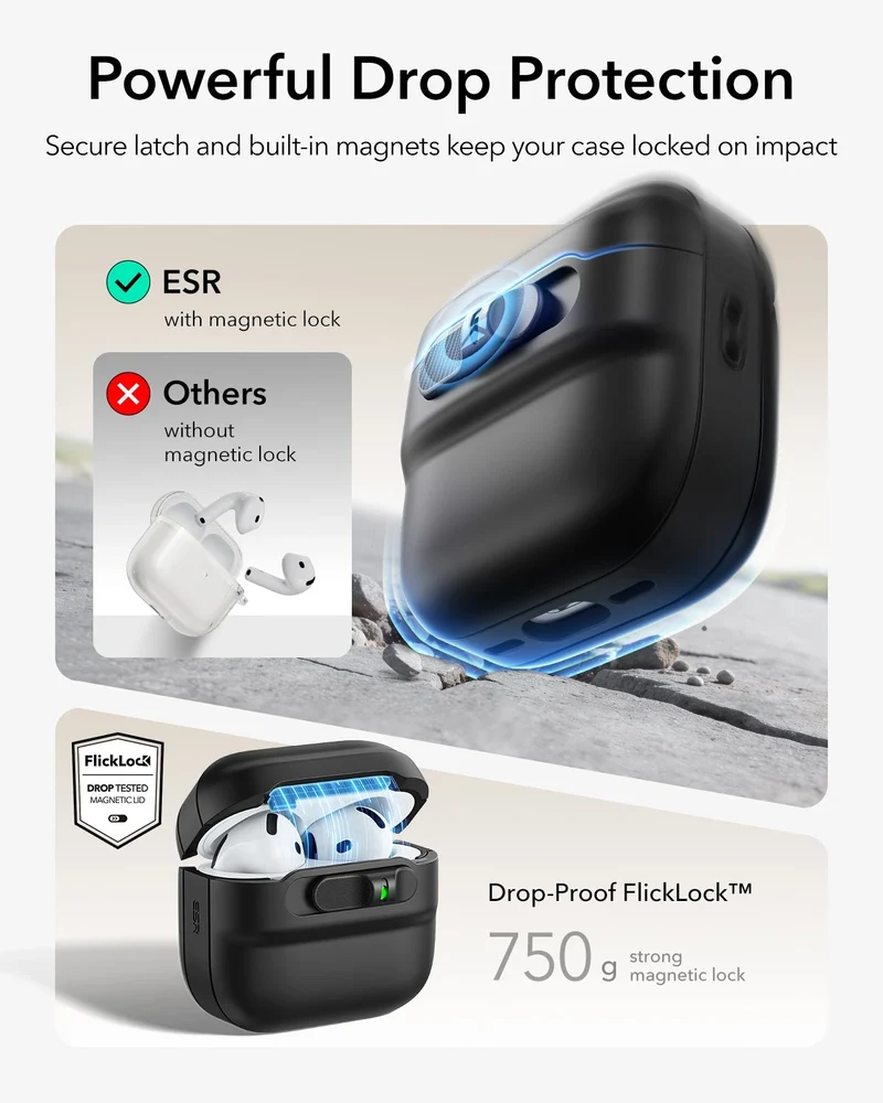 AirPods 5 Pulse FlickLock Magnetic Case - Black