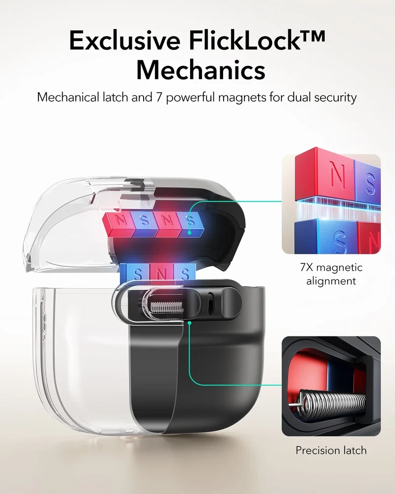 AirPods 5 Pulse FlickLock Magnetic Case - Black