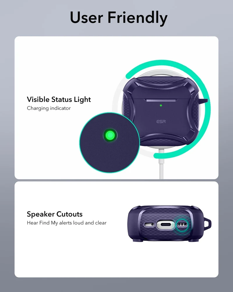 AirPods 5 Cyber Tough Magnetic Case - Purple
