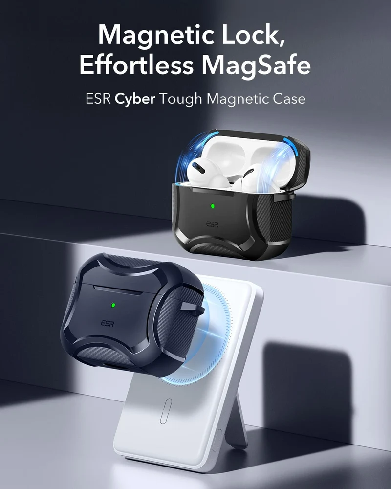 AirPods 5 Cyber Tough Magnetic Case - Navy Blue
