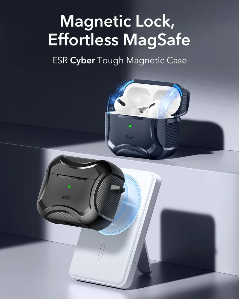 AirPods 5 Cyber Tough Magnetic Case - Black