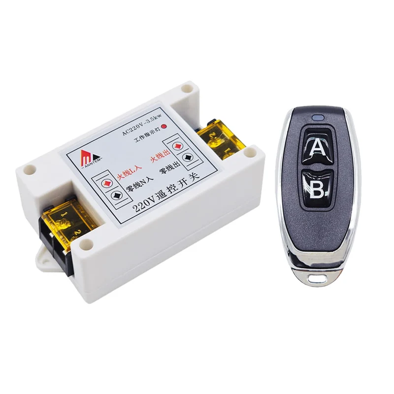 3.5KW Kit Interrupteur Télécommande Sans Fil 1 Canal 230V Entrée Sortie (Modèle: 0020031)