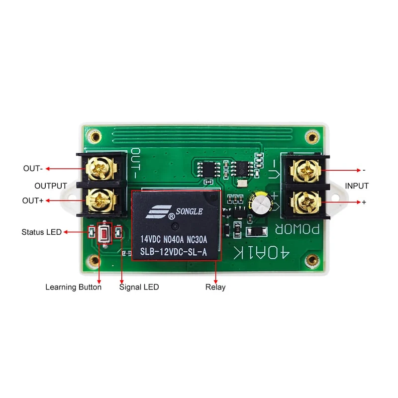 CC 8~15V ou 15~26V 1 Canal Kit Interrupteur Sans Fil avec Télécommande (Modèle: 0020009)