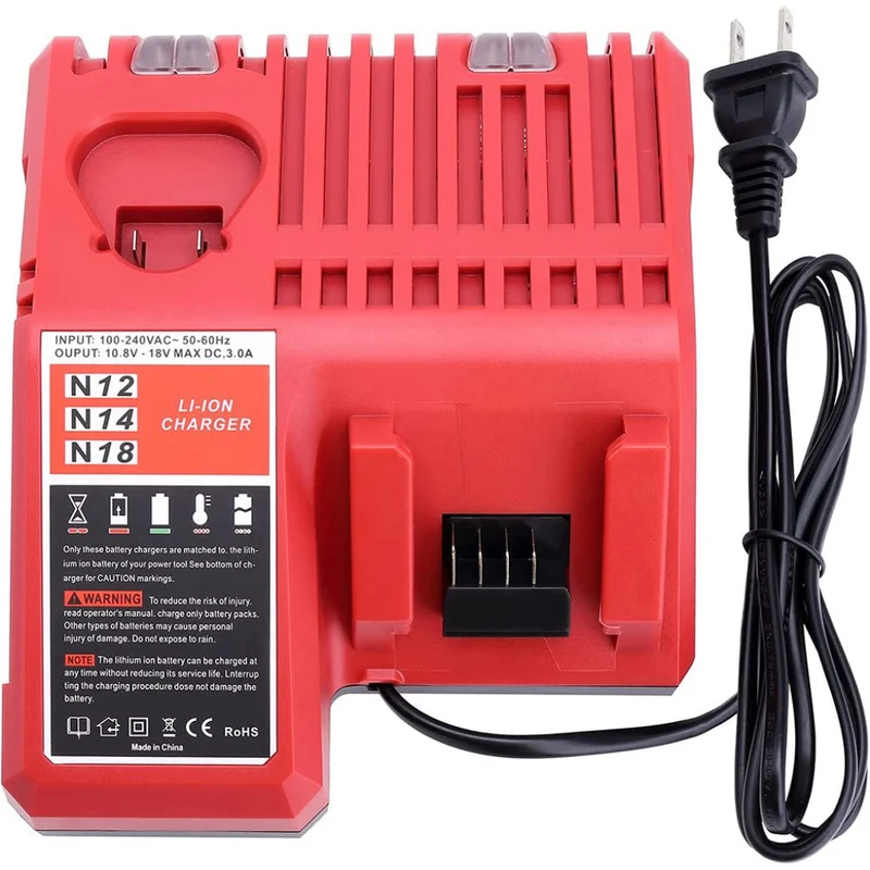 Milwaukee M12 M18 Battery Charger 48-59-1812, Compatible with Milwaukee 12V-18V M18 Battery