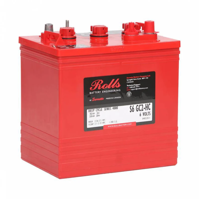 S6 GC2-HC Rolls Deep Cycle Battery Gr GC2 6V 241Ah