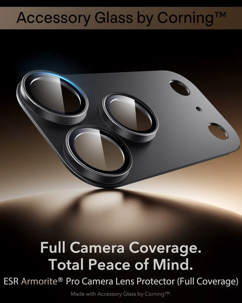 iPhone 18 Pro Max Armorite® Pro Camera Lens Protector (Full Coverage) - Matte Black