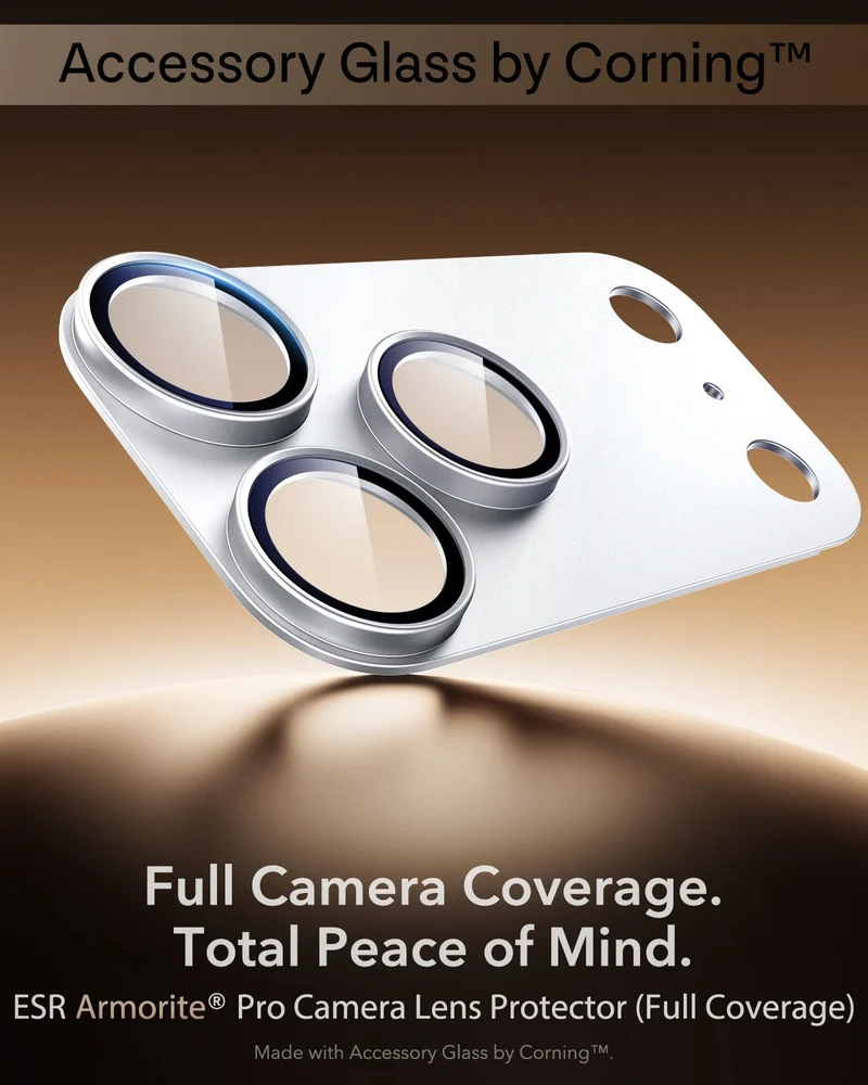 iPhone 18 Pro Armorite® Pro Camera Lens Protector (Full Coverage) - Silver