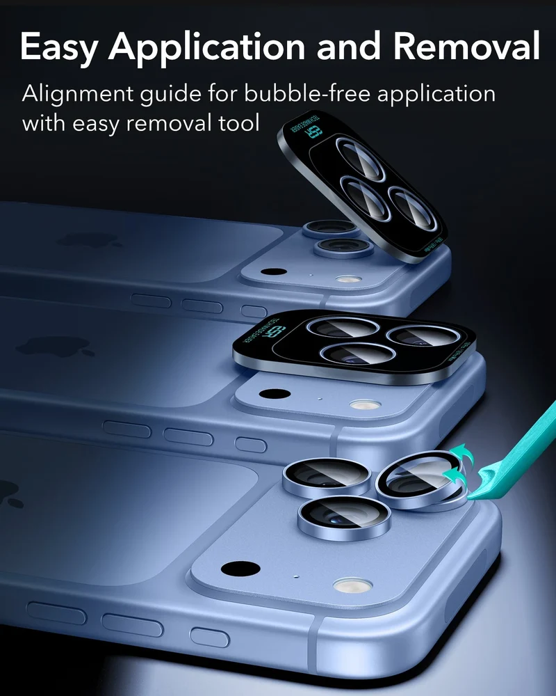 iPhone 18 Pro/Pro Max Armorite® Camera Lens Protector - Misty Blue