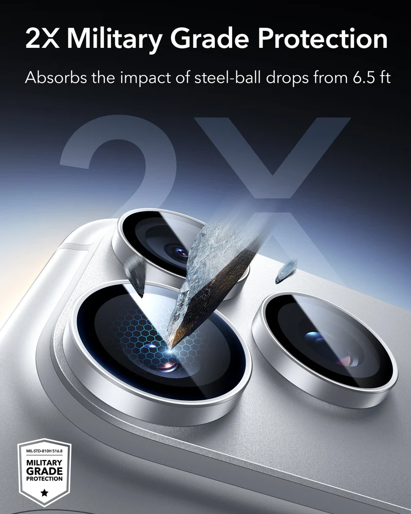 iPhone 18 Pro/Pro Max Armorite® Camera Lens Protector - Silver
