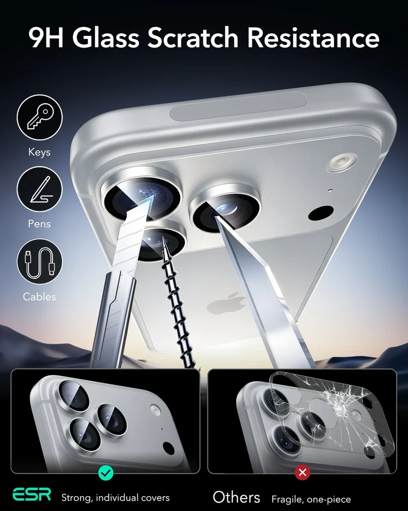 iPhone 18 Pro/Pro Max Armorite® Camera Lens Protector - Silver