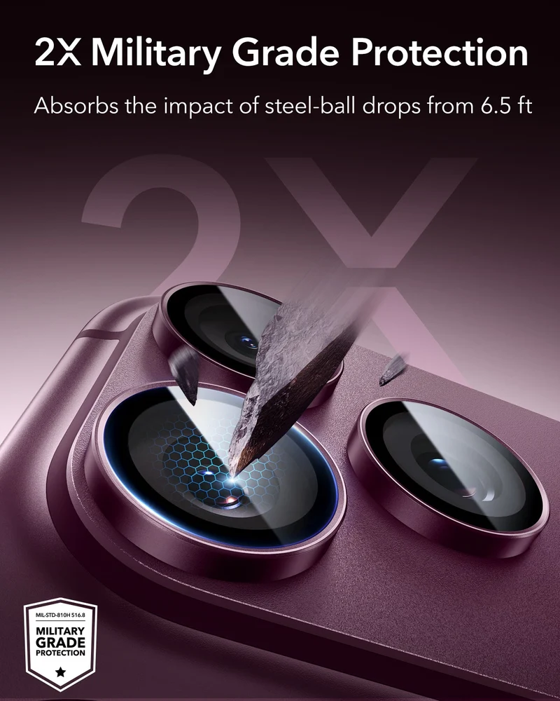 iPhone 18 Pro/Pro Max Armorite® Camera Lens Protector - Deep Burgundy