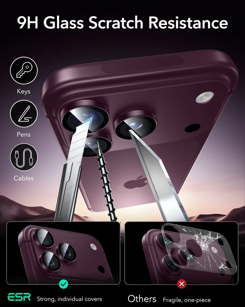 iPhone 18 Pro/Pro Max Armorite® Camera Lens Protector - Deep Burgundy