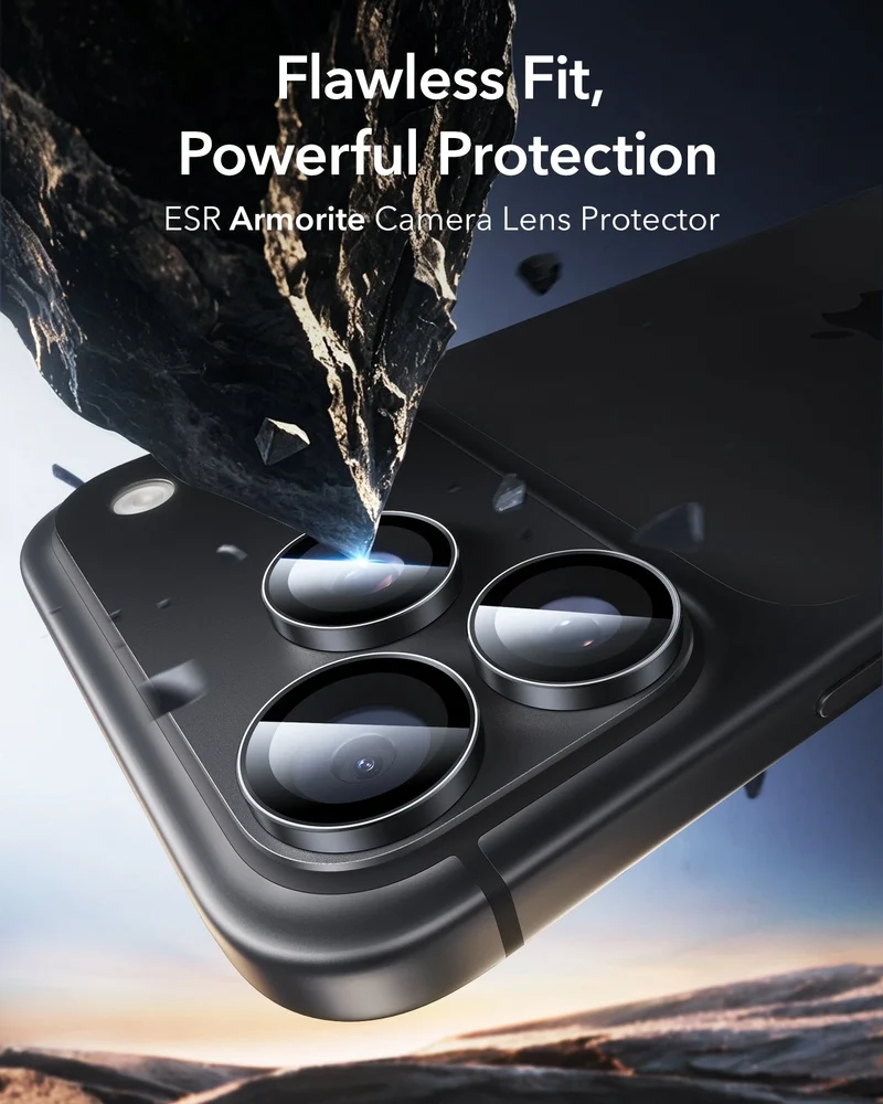 iPhone 18 Pro/Pro Max Armorite® Camera Lens Protector - Black