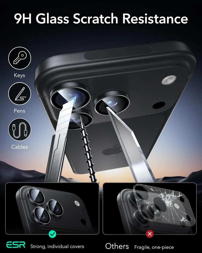 iPhone 18 Pro/Pro Max Armorite® Camera Lens Protector - Black
