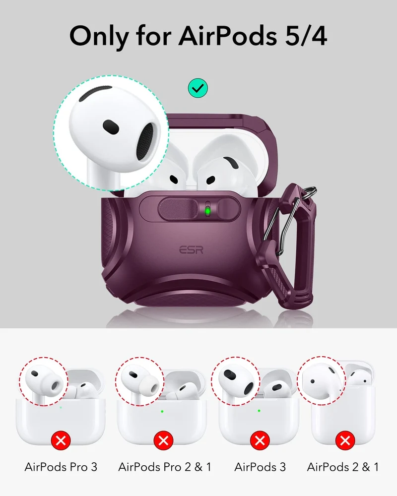 AirPods 4 Cyber FlickLock Case (HaloLock) - Burgundy