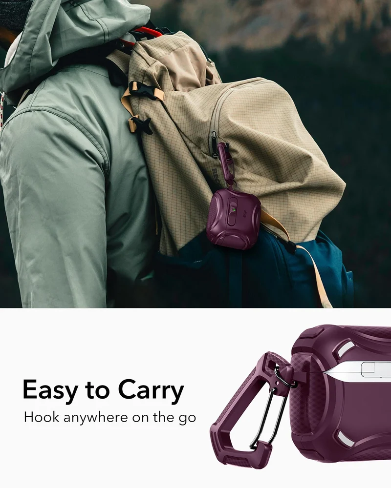 AirPods 4 Cyber FlickLock Case (HaloLock) - Burgundy